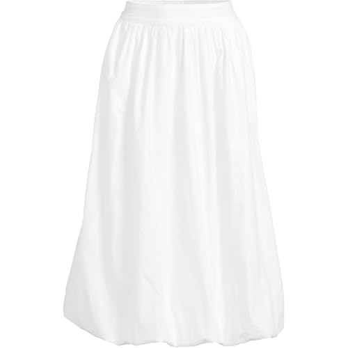 Lands' End Women's Poplin High Rise Bubble Hem Midi Skirt3