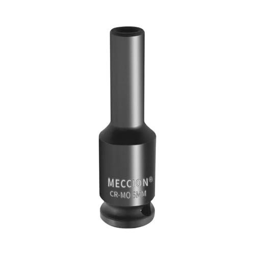 Image of Meccion 3 /8 Inch Drive Impact Socket 6mm Metric, 6 Point Cr-Mo Deep Socket, 63mm Length