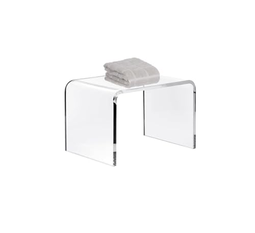 ybaymy Acryl Badhocker, Transparenter Acryl Duschhocker,U-förmiger Acryltisch Fußhocker,Verdickter Klarer Fußhocker,Badezimmer Hocker für Spa Bad, Wohnzimmer, Küchenzeile