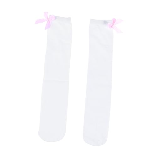 LIFKOME 1pair Thigh Socks Over The Knee Sock Striped Stocking Girls High Socks Bow Knee Kids High