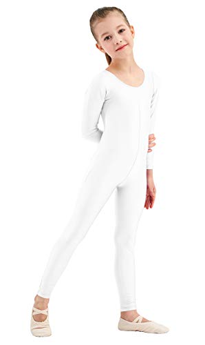 Image of Kepblom Girls Scoop Neck Long Sleeve Unitard Bodysuit Dancewear For Child