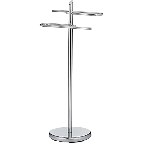 kela towel rail upright 88cm, towel rail with 2 towel rails, KEN, metal chrome-plated, shiny, Glossy Silver, 88 cm
