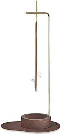 Dostende Incense Holder, Multi-Purpose Design Wooden Incense Burner ash Catcher with Brass Incense Stick Holder for Home Decor Yoga Spa Madiation