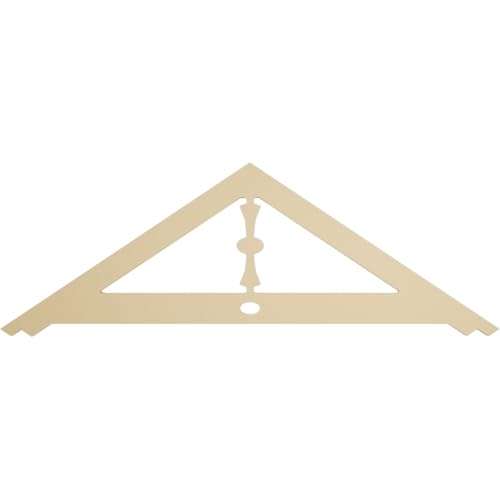 60"W x 20"H x 1 1/2"P (8/12) Pitch Artisan Signature Urethane Gable Pediment, Primed Tan