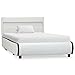 vidaXL Polsterbett mit LED 2 Schubladen Kunstlederbett Einzelbett Bett Bettgestell Bettrahmen Lattenrost Schlafzimmerbett Weiß 90x200cm