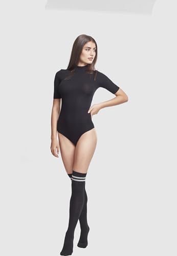 Urban Classics Ladies Overknee Socks 2-Pack Calze Al Ginocchio, Nero (Nero/Bianco 00605), 37 Donna - 3