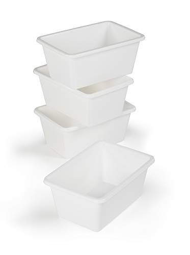 Image of Humble Crew, White Small Plastic Storage Bins, Set of 4