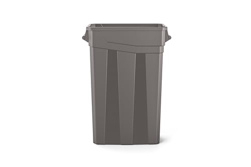 Suncast Commercial TCNH2030 Narrow Trash Can With Handles, 30.00" Height x 11.08" Width, 23 gal Capacity, Gray