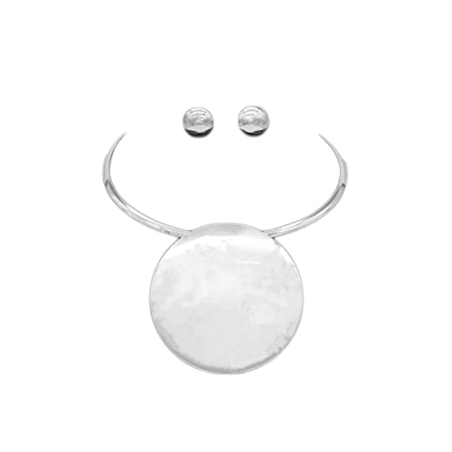 COLORFUL BLING Exaggerated African Choker Necklace Punk Egypt Tribal Chunky Collar Thick Geometric Statement Necklace with Earrings Jewelry Set for Women