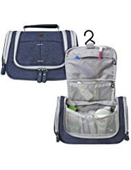 BUBM Hanging Toiletry Bag/Cosmetic Case/Travel Kit Organizer Bag for Women Makeup & Men Grooming (Blue)