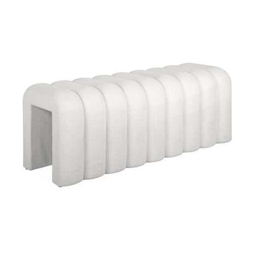 sweeek - Banc. Bout de lit Blanc Contemporain en Tissu