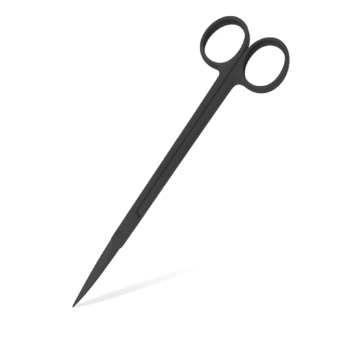 Mandala Crafts Black Straight 12 Inches Aquarium Scissors for Fish Tanks