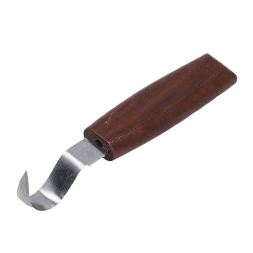 SEAFRONT Cincel Curvo Largo para Tallar Madera con Plano Hoja Curvada Cuchara de Madera de Alta Dureza Herramienta de Grabado Fino Cincel de Acero Inoxidable 420 para Manualidades de