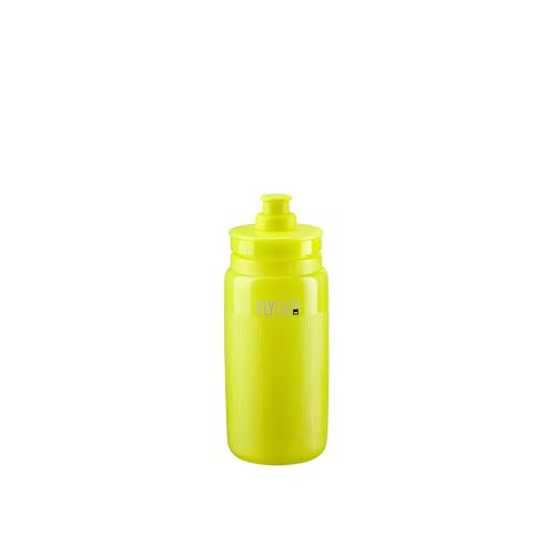 Elite Fly Tex Cycling Water Bottle 550ml – Yellow Fluo – Ultra-Lightweight, BPA-Free, Easy-Squeeze Sports Bottle for Road, MTB & Gravel