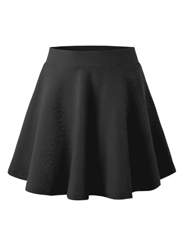 Hvididan Black Skirt for Girls Girls Uniform Pleated Skirts School Flare Mini Skater Skirts for Kids Girls Size 7-8