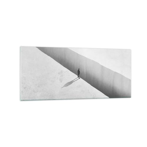Grand tableaux decoratifs muraux en verre de 120x50 cm style minimaliste abstrait