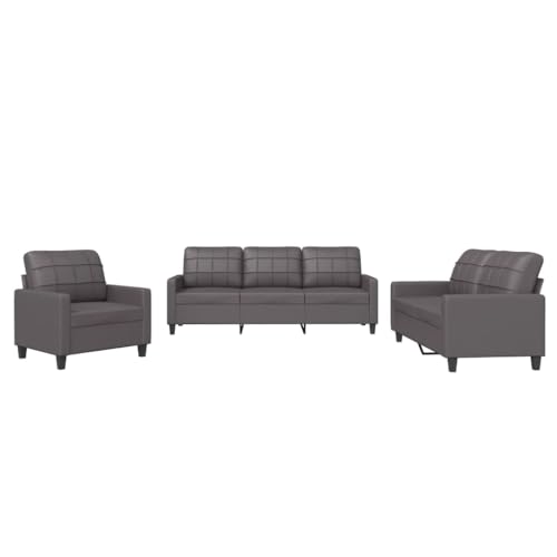 vidaXL Ensemble de Canapés avec Coussins 3 pcs, Canapés avec Accoudoirs et Dossier, Ensemble de...