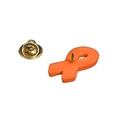 Image of 1 /2 /5 /10 /25 /50pcs Orange Ribbon Awareness Pins for Kidney Cancer, Leukemia, Multiple Sclerosis, Hunger, Gun Violence /Mass Shooting Awareness - Perfect for Support Groups, Gift-Giving, and Fundraisers