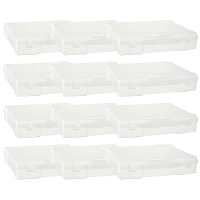 Estuche de plástico para guardar álbumes de recortes de 12 x 12 pulgadas de Simply Tidy, estuche portátil para documentos, papeles, costura y manualidades, transparente, paquete de 12