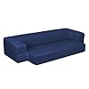 ANONER Canapé de Sol Convertible Canapé Convertible 2 Places, Canapé Lit en Mousse à Mémoire de Forme, Matelas Pliant Sofa Lavable Full Size pour Chambre Salon, Bleu Foncé