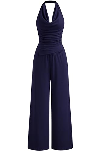 PRETTYGARDEN Women 2 Piece Lounge Sets Spring Fashion Halter Top