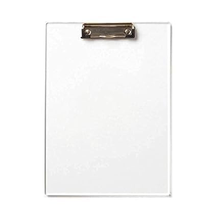 Image of GIRLYZ Attire Clipboard Writing Pad, Exam Board for Kids /Students, Exam Pad, Examination Writing Pad (TRANSTARENT CLIPBOARD)