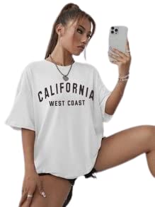 Image of REVEXO Women's Cotton Blend Half Sleeve Printed Loose Fit Round Neck T-Shirts.