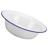 Look vintage élégant : avec son design émaillé classique, ce plat ajoute une touche de charme vintage à votre cuisine, améliorant à la fois sa fonctionnalité et son attrait esthétique, plateau de service en émail, assiette à salade en émail