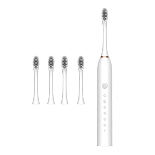 Escova de dentes elétrica USB escova de dentes alta frequência pouco ruído escova de dentes 5 modos ajustáveis à prova d'água 4 cabeças de escova
