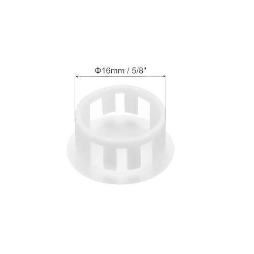 Image of MECCANIXITY 100PCS 16mm(5 /8 inch) White Plastic Hole Plugs, Flush Type Panel Hole Plugs Insert End Caps for Locking Hole Tubes Furniture Cabinet