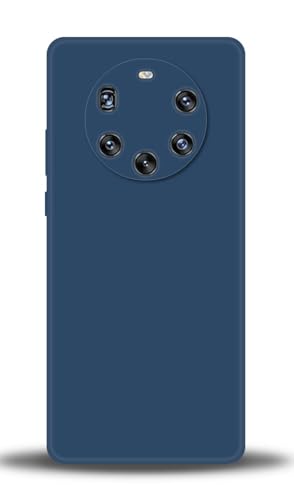 WUACYEAMING Compatible with Huawei Mate 40 Pro Plus Case,with Camera Lens Protector Ultra Slim Liquid Silicone Cover Anti-Scratch Shockproof Case-Blue