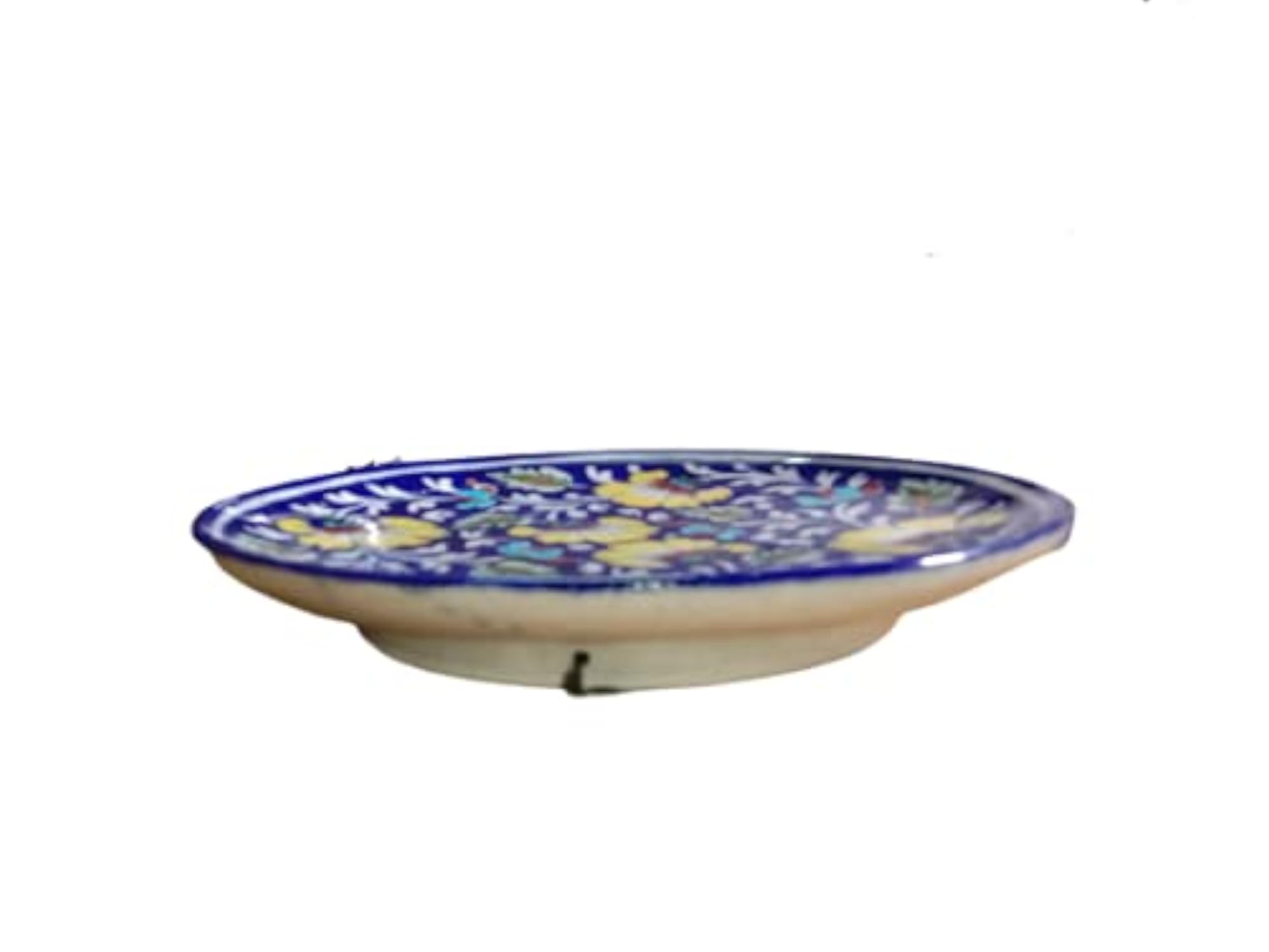 Blue Pottery Ceramic Multi-Color Decorative Serving Plate Set
