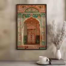 Art mural en carreaux bleus LMAIWANG 70x100 cm grand format géométrique sans cadre