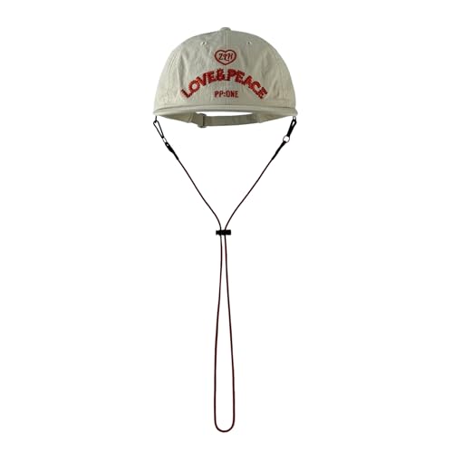 Casquette outdoor beige bordeaux en polyester rétro style streetwear