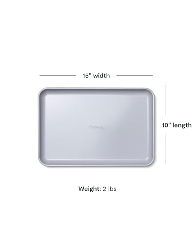 Caraway Non-Stick Ceramic Baking Sheet - Naturally Slick Ceramic Coating - Non-Toxic, PTFE & PFOA Free - Perfect for Baking, Roasting, and More - Medium (15" x 10") - Cream - Image 4
