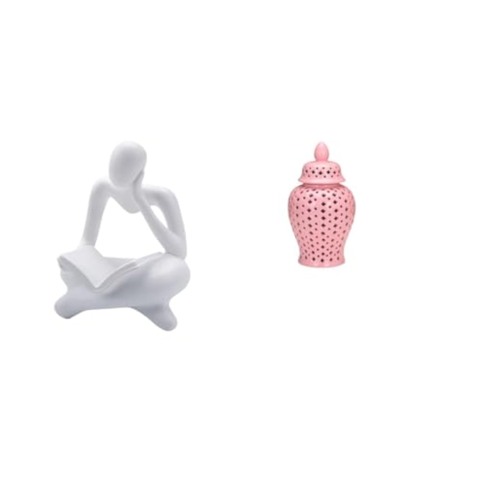 Abstract Porcelain Thinker Statue Pot