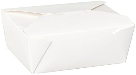 Thali Outlet - 300 x No8 White 46oz Square Paper Food Containers - Hot Rice Curry Takeaway Boxes