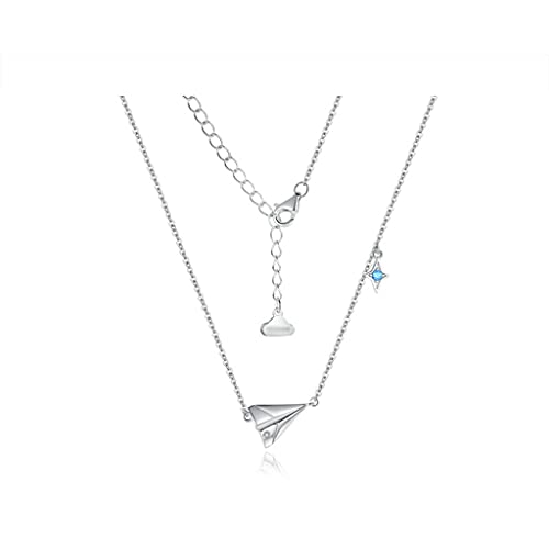 Collier avion en papier la trajectoire de l'amour gravée sur votre cœur