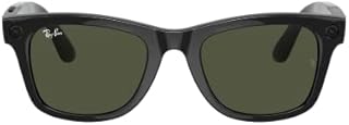 Ray-Ban unisex adult Stories | Wayfarer Smart Glasses, Shiny Black/Green, 50 mm US