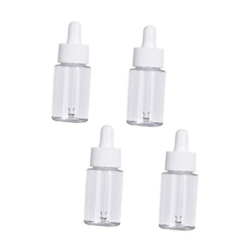 VICASKY Lot de 4 flacons en verre - de hydratante - Rechargeable - Bouteille vide en verre - Bouteilles compte-gouttes simples en - Blanc