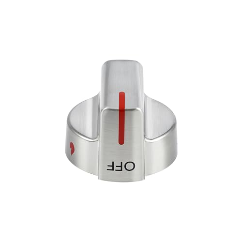 Image of 5304509064 Stove Knobs Replacement Parts for Frigidaire Gallery Oven Stainless Steel Knob Gas Stove Range Stove Top 5304509929 Silver GCRG3060AFC Metal Surface Burner Control Knobs 1 Pcs