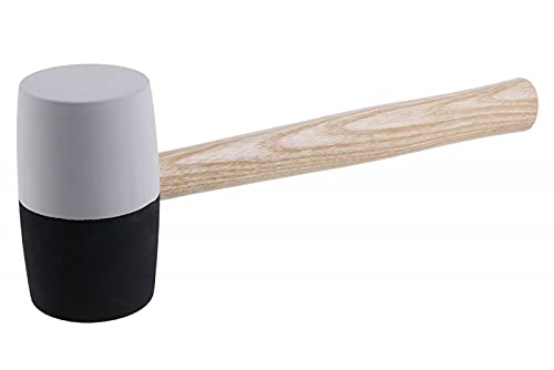 LEVIOR - Maillet en caoutchouc 65 mm, 34 cm bois noir et blanc.