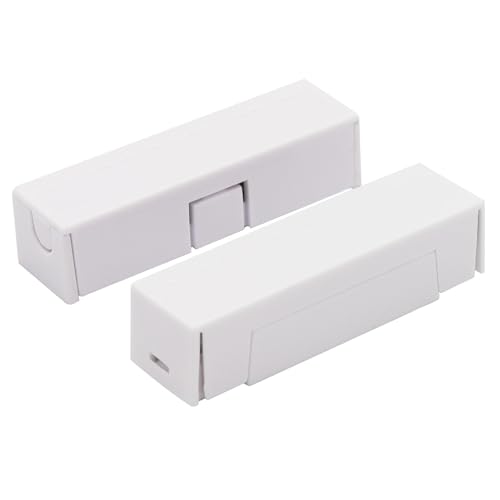 Image of 5Pcs Magnetic Reed Switch Wired Surface Mount Normally Closed NC Contact Sensor Alarm Magnetic Door Switch with 2 Wires, ABS White, MC-44b
