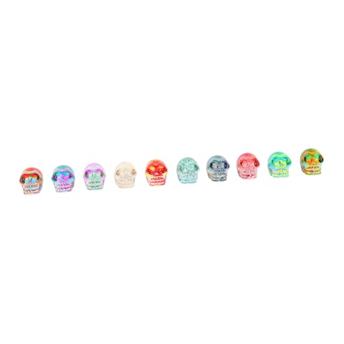 Ornements crâne de cristal RLKHXBS lot de 10 têtes de mort litho