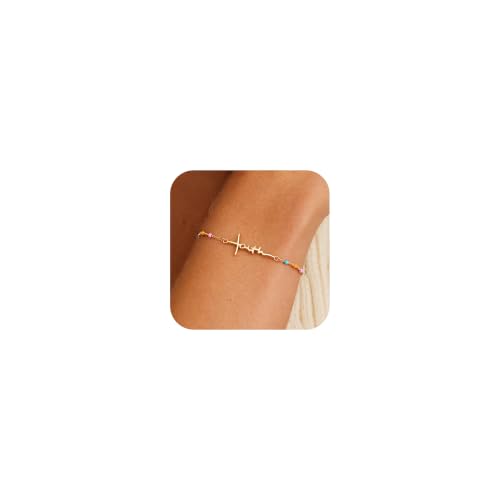 Juvux Faith Cross Bracelet for Women, 14K Gold Plated Christian Jewelry - image 8
