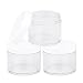 Beauticom 60 Grams/60 ML (2 Oz) Round Clear Leak Proof Plastic Container Jars with White Lids for Travel Storage Makeup Cosmetic Lotion Scrubs Creams Oils Salves Ointments (3 Jars)