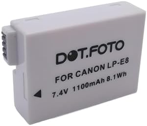 Fosmon Batteries LP-E8 Compatibles Canon - Lot De 2 (2000mAh)