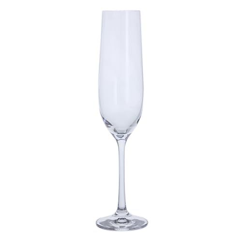 Dartington Premium Crystal Champagne Flutes Glasses for White and Red Wine, Set of 6, 241mm, 190ml | Dishwasher Safe | Gifting for Houswarming, Wedding, Anniversary, Christmas