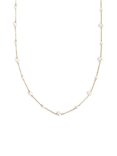 SINGULARU - Collar Pearl & Pearls. Cadena con Perlas en Plata de Ley 925 con Acabado en Baño de Oro de 18 Kt. Cadena de Talla Única. Joyas para Mujer