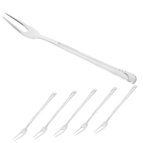 Amosfun 6pezzi Forchette Da Frutta in Acciaio Forchette Da Portata Per Insalata e Antipasti